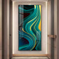 Green Abstract Art Glass Finish Vertical Wall Art