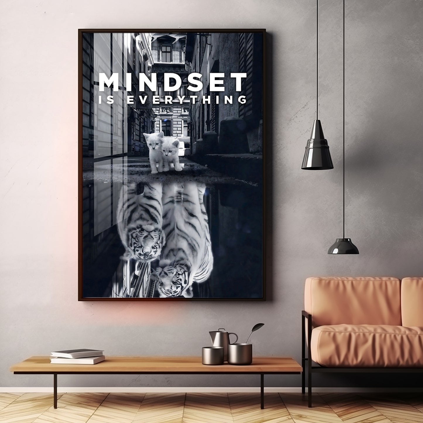 The Mindset Revolution Glass Finish Vertical Wall Art