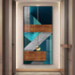 Z Abstraction Glass Finish Vertical Wall Art