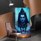 Lord Mahadev Glass Finish Vertical Wall Art