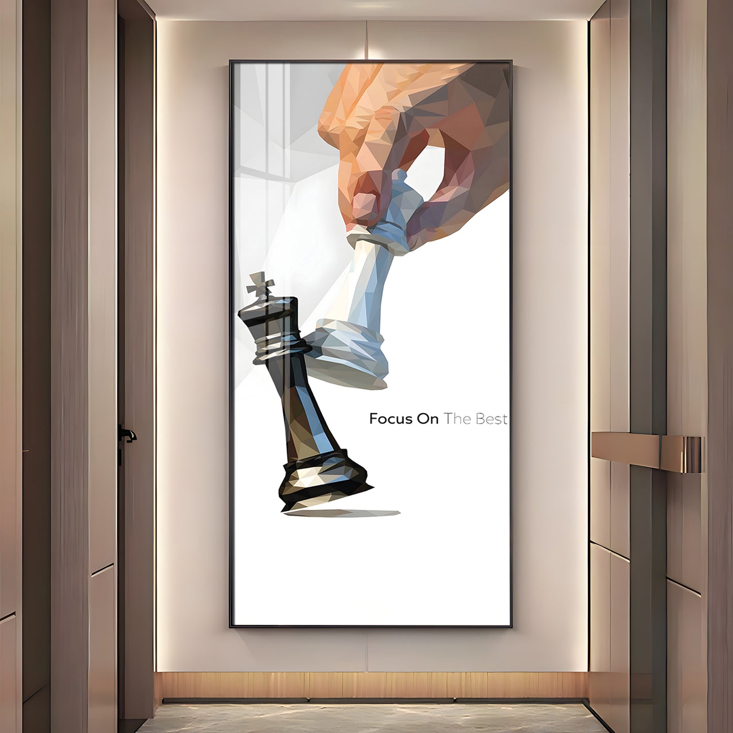 Focus On The Best Motivational Glass Finish Vertical Wall Art