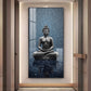 Sacred Budha Meditation Glass Finish Vertical Wall Art