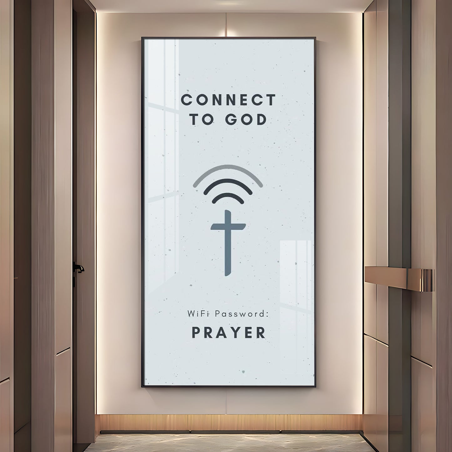 Connect To God Motivational Glass Finish Vertical Wall Art