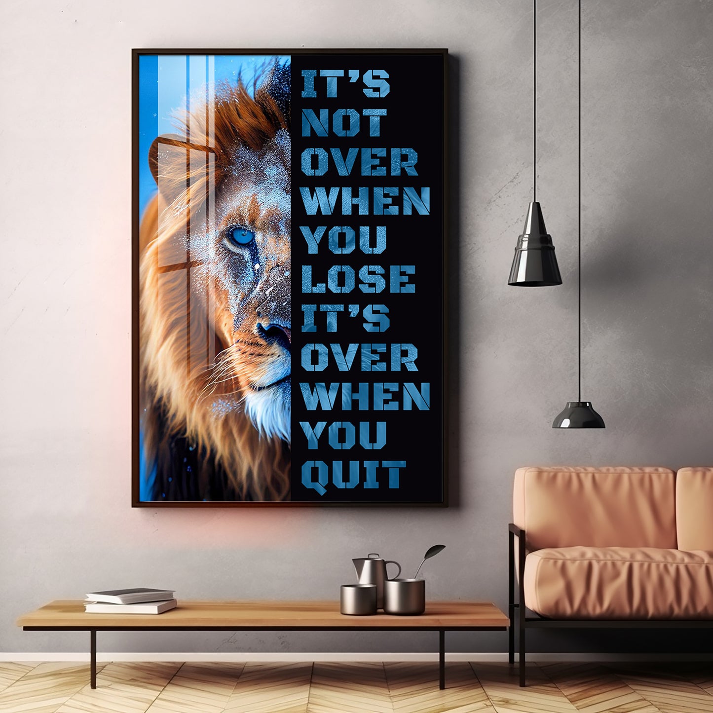 Courageous Spirit Glass Finish Vertical Wall Art