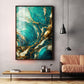 Opulent Ocean Glass Finish Vertical Wall Art