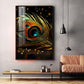 Radiant Feathered Glass Finish Vertical Wall Art