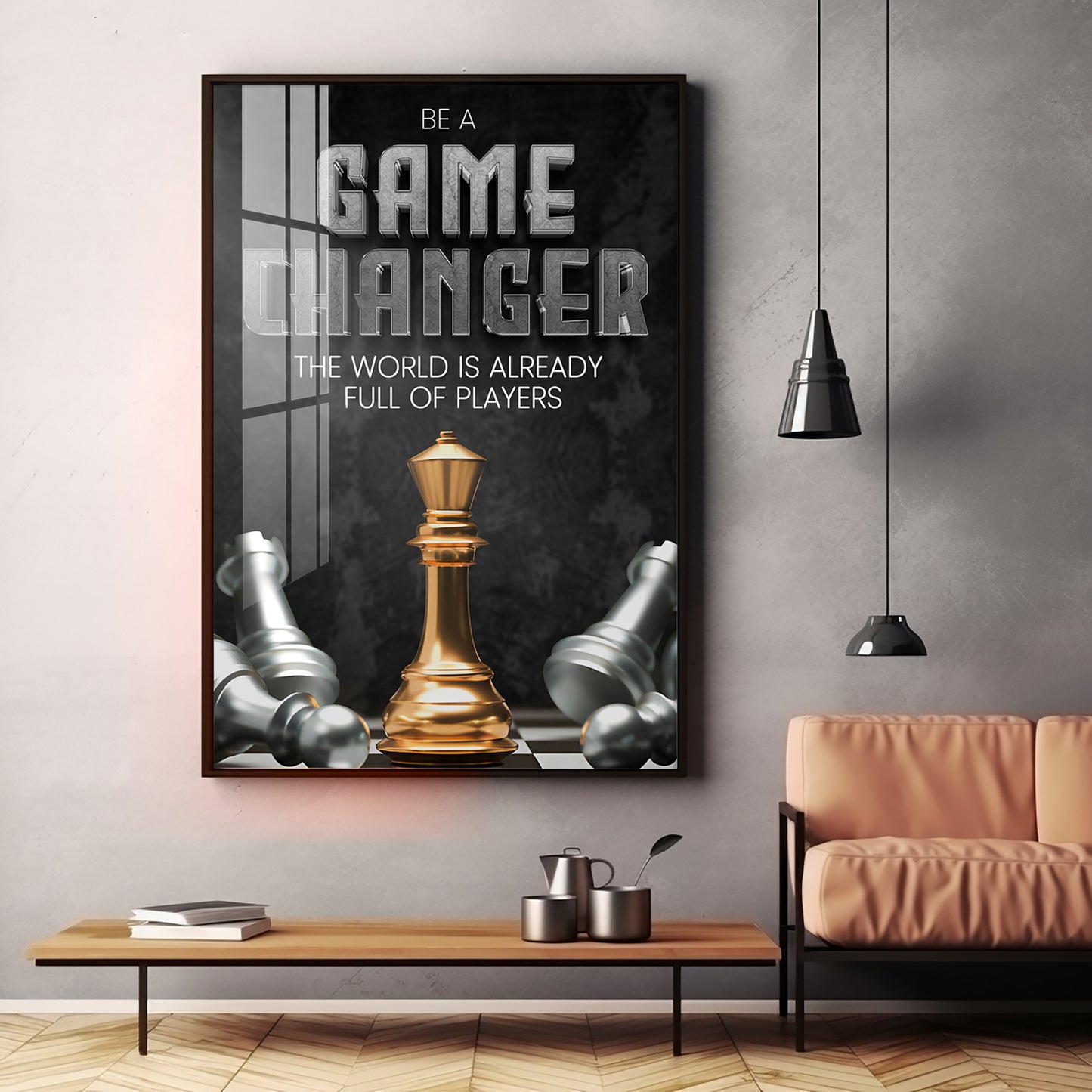 Game Changer Glass Finish Vertical Wall Art