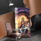 Goddess Saraswati Glass Finish Vertical Wall Art
