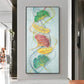 Petal Harmony Glass Finish Vertical Wall Art