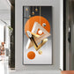 Triangular Geometry Glass Finish Vertical Wall Art