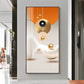 Golden Circle Geometry Glass Finish Vertical Wall Art
