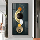 Hemicycle Design Glass Finish Vertical Wall Art