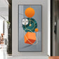 Orange Cube Glass Finish Vertical Wall Art