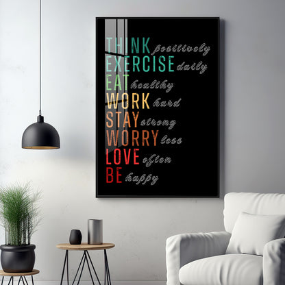 Work-Life Balance Glass Finish Vertical Wall Art