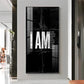 Clean Lines Motivational Glass Finish Vertical Wall Art
