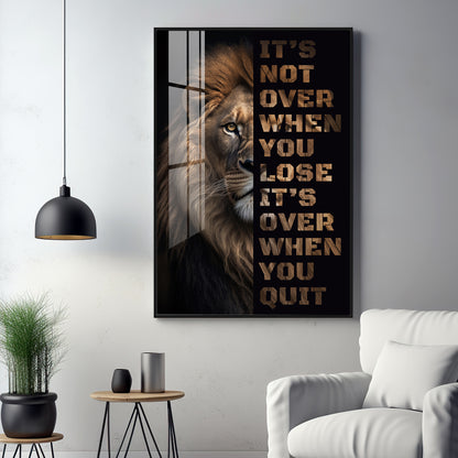 Majestic Wisdom Glass Finish Vertical Wall Art