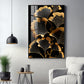 Midnight Petal Glass Finish Vertical Wall Art