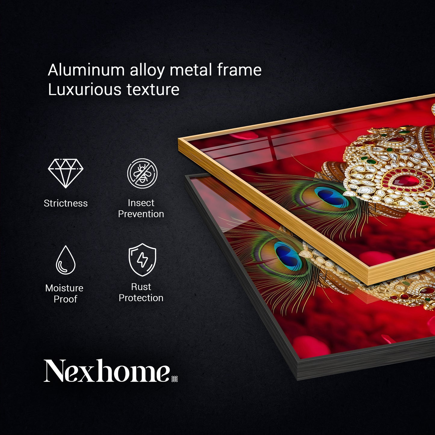 Shyam Baba Glass Finish Vertical Wall Art