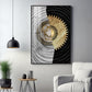Golden Elegance Glass Finish Vertical Wall Art