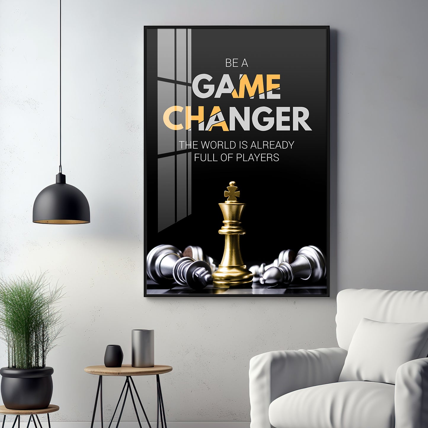 Be A Game Changer Glass Finish Vertical Wall Art