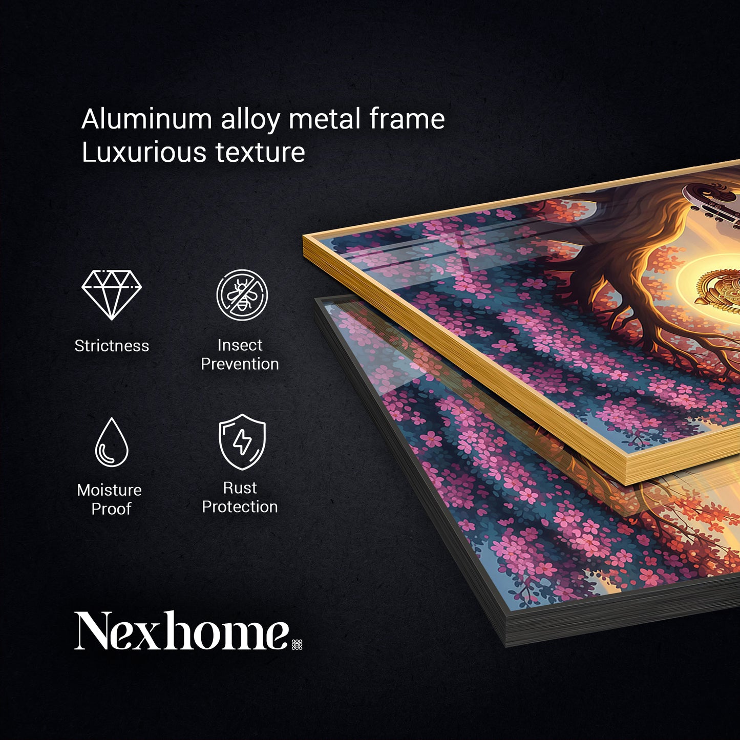 Goddess Saraswati Glass Finish Vertical Wall Art