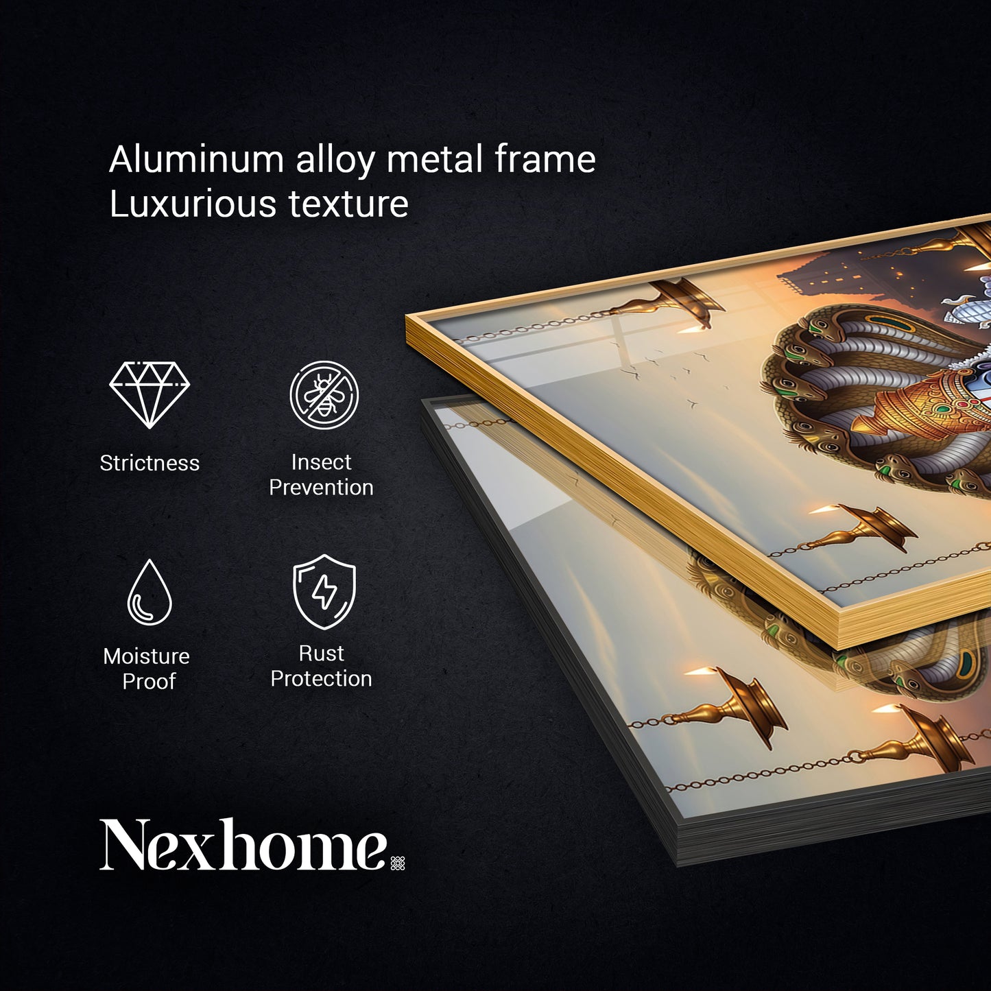 Shri Narayan Glass Finish Vertical Wall Art