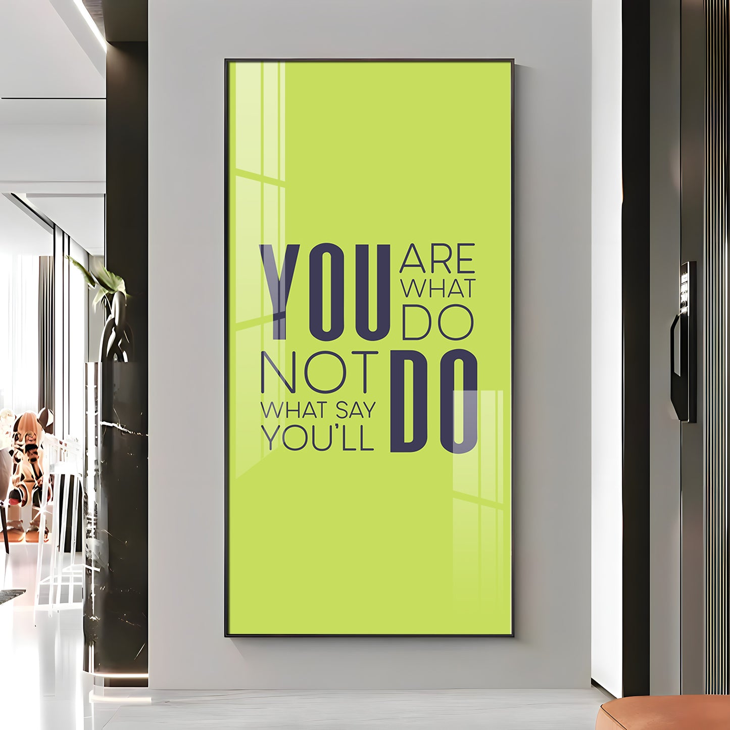 Do More Say Less Motivational Glass Finish Vertical Wall Art