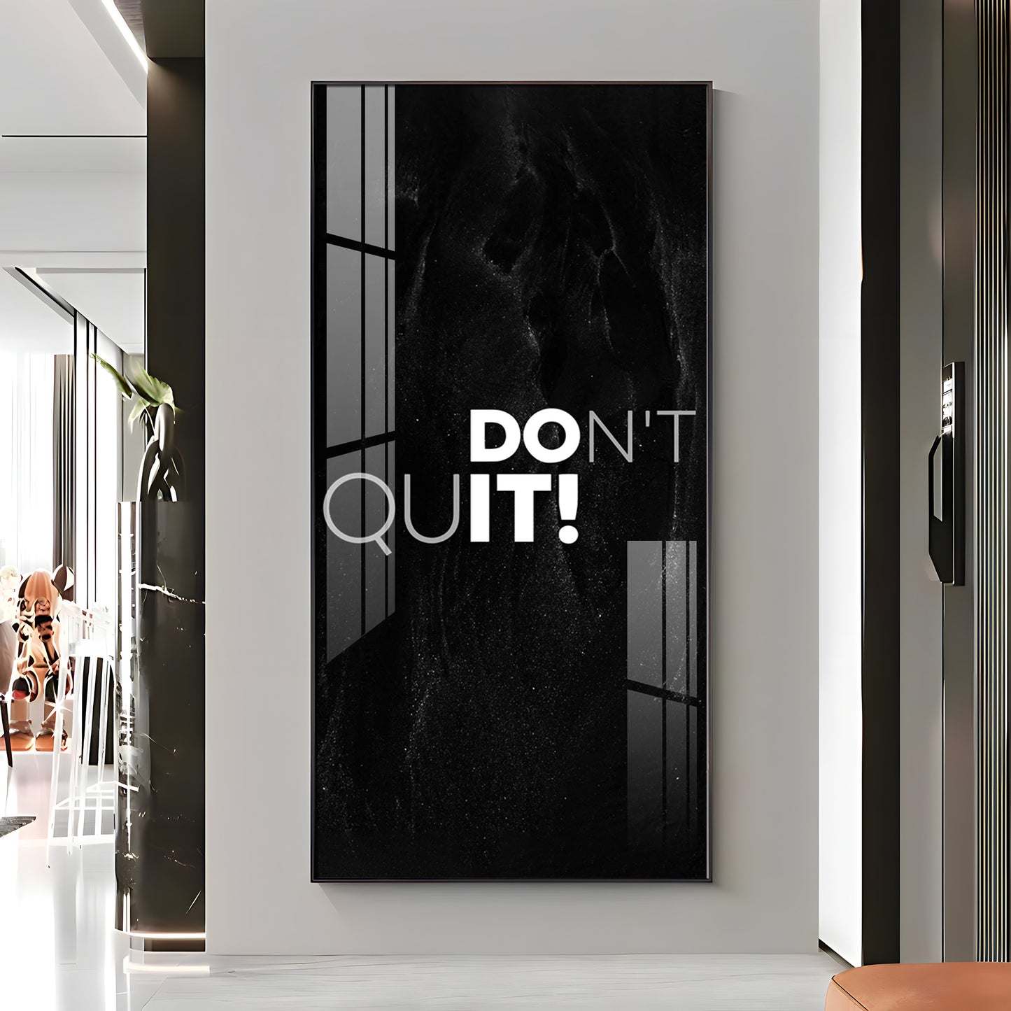 Don't Quit Motivational Glass Finish Vertical Wall Art