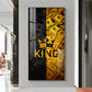 King Motivational Glass Finish Vertical Wall Art