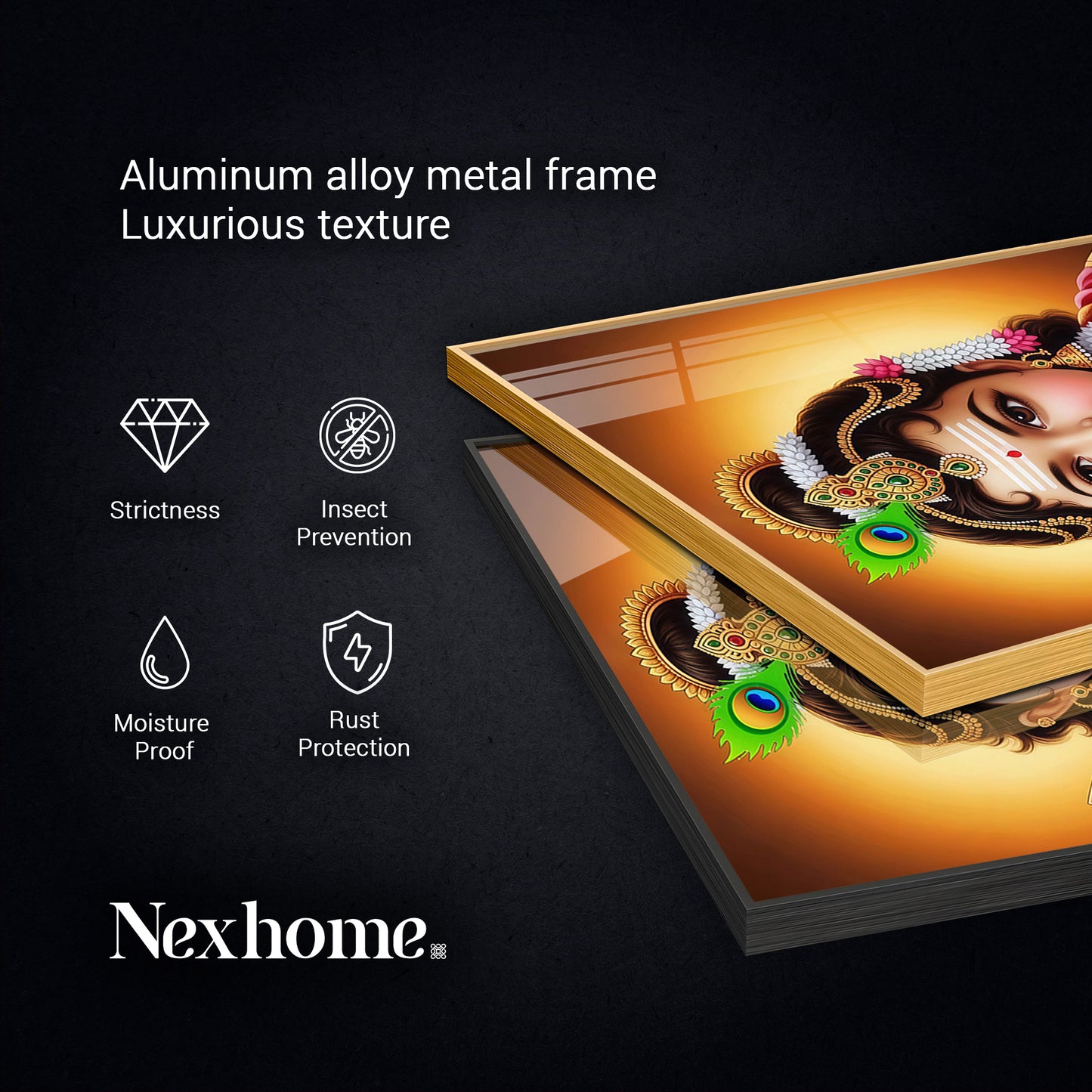 Little Lord Murugan Glass Finish Vertical Wall Art