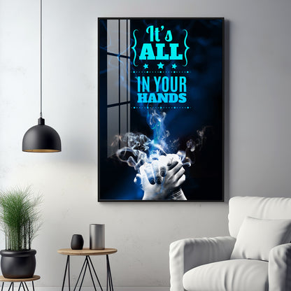 Empower Grip Glass Finish Vertical Wall Art