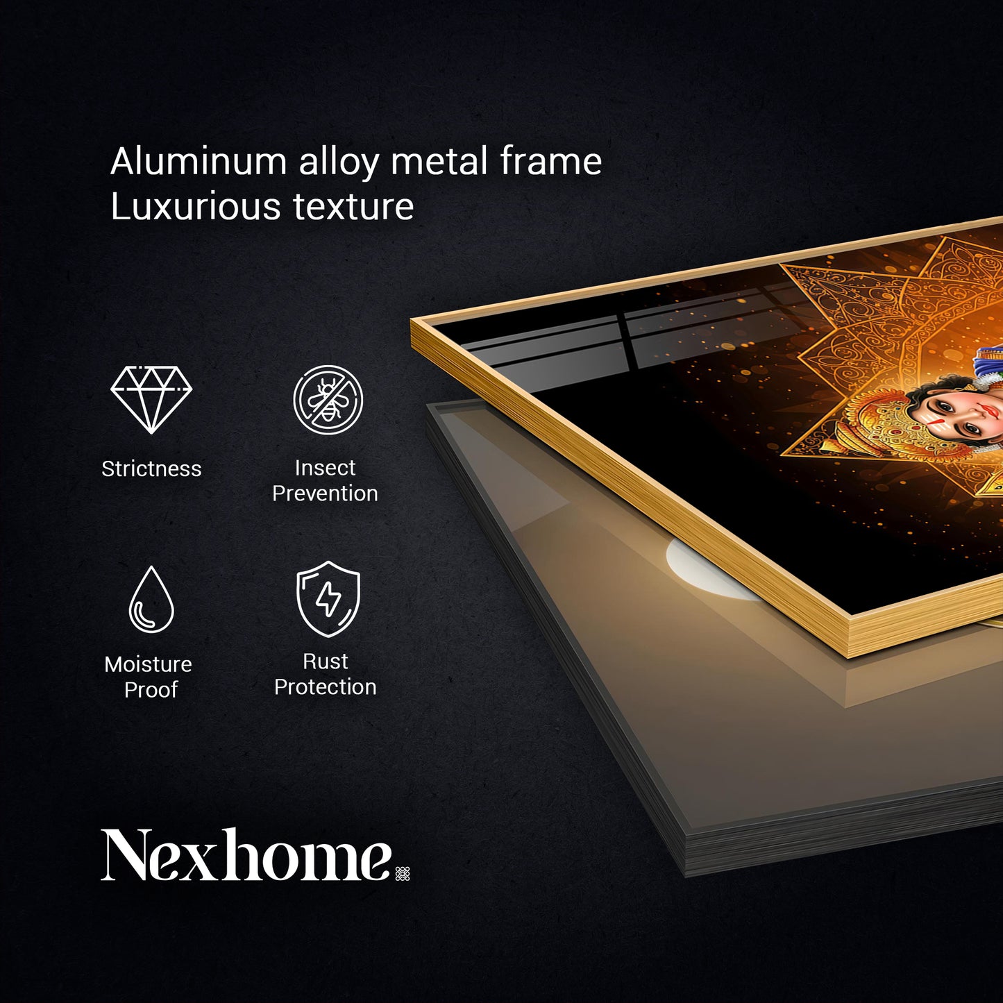 Divine Lord Murugan Ji Glass Finish Vertical Wall Art