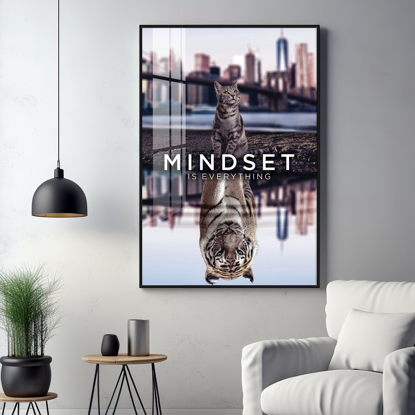 Elevate Your Mindset Glass Finish Vertical Wall Art