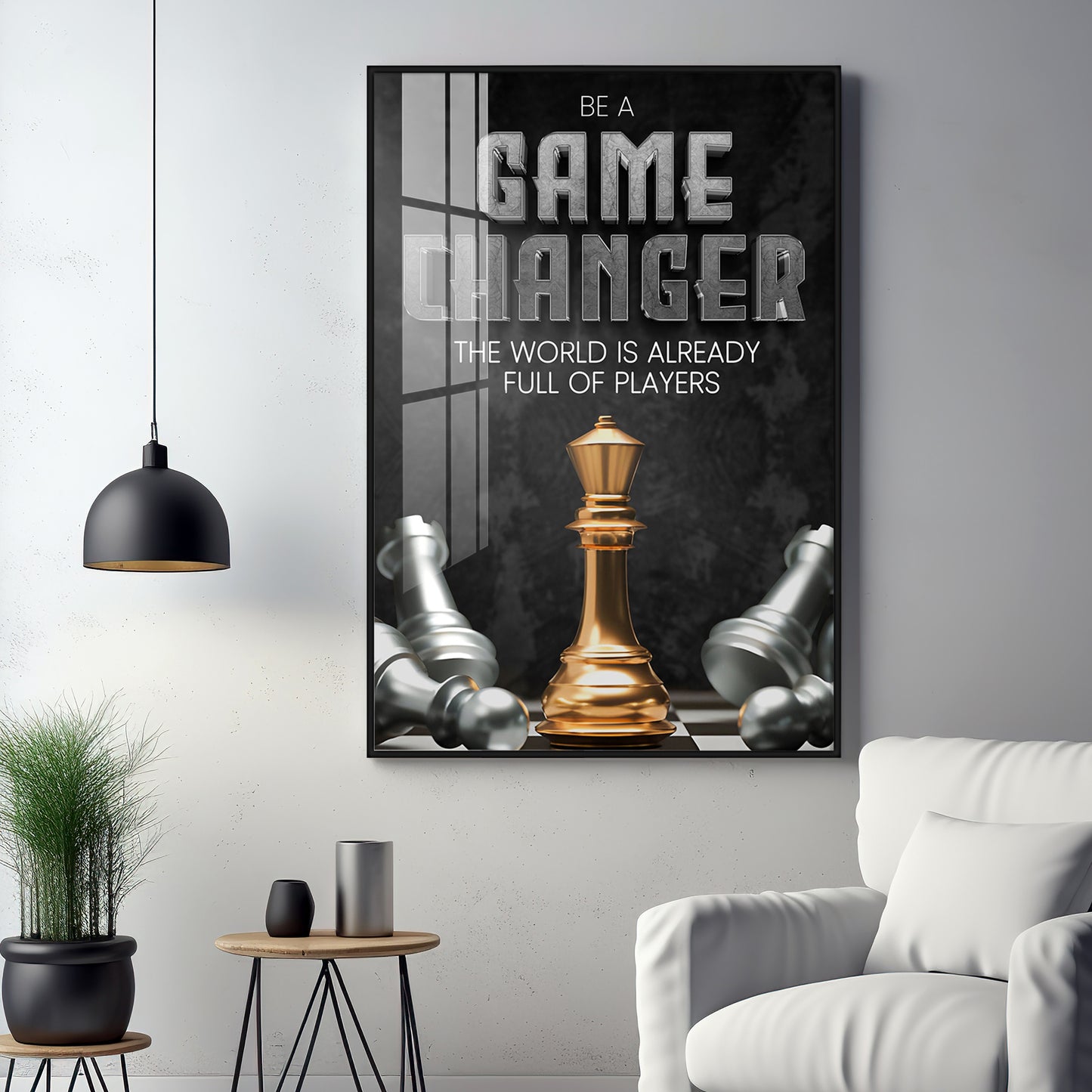 Game Changer Glass Finish Vertical Wall Art