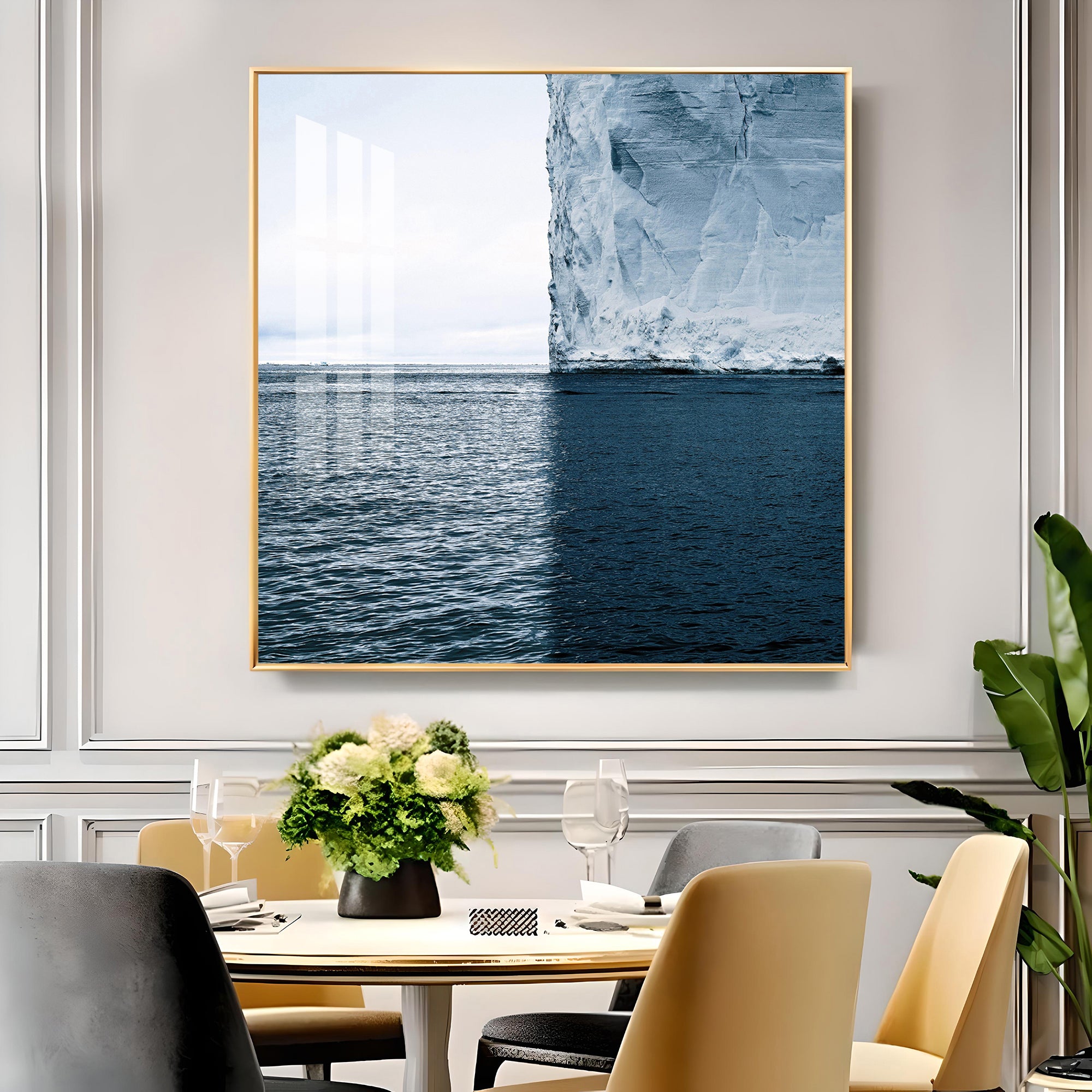 Glacial Dreamscape Glass Finish Square Wall Art