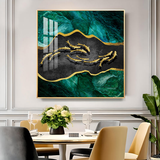 Abstract Allure Glass Finish Square Wall Art