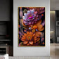 Floral Symphony Glass Finish Vertical Wall Art