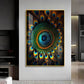 Peacock Prism Glass Finish Vertical Wall Art