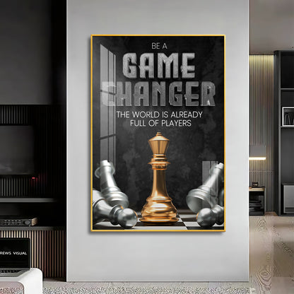 Game Changer Glass Finish Vertical Wall Art