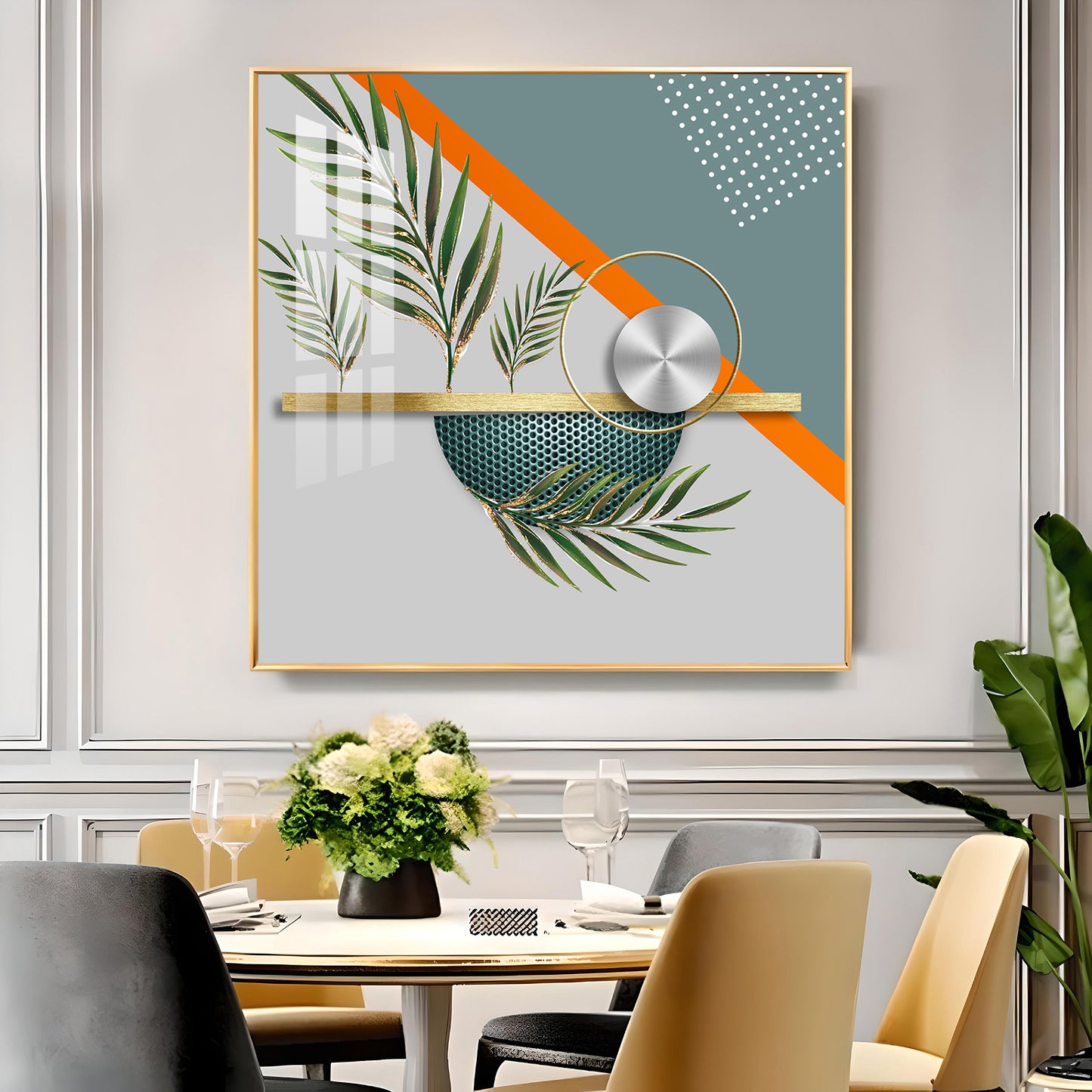 Timeless Tropics Glass Finish Square Wall Art