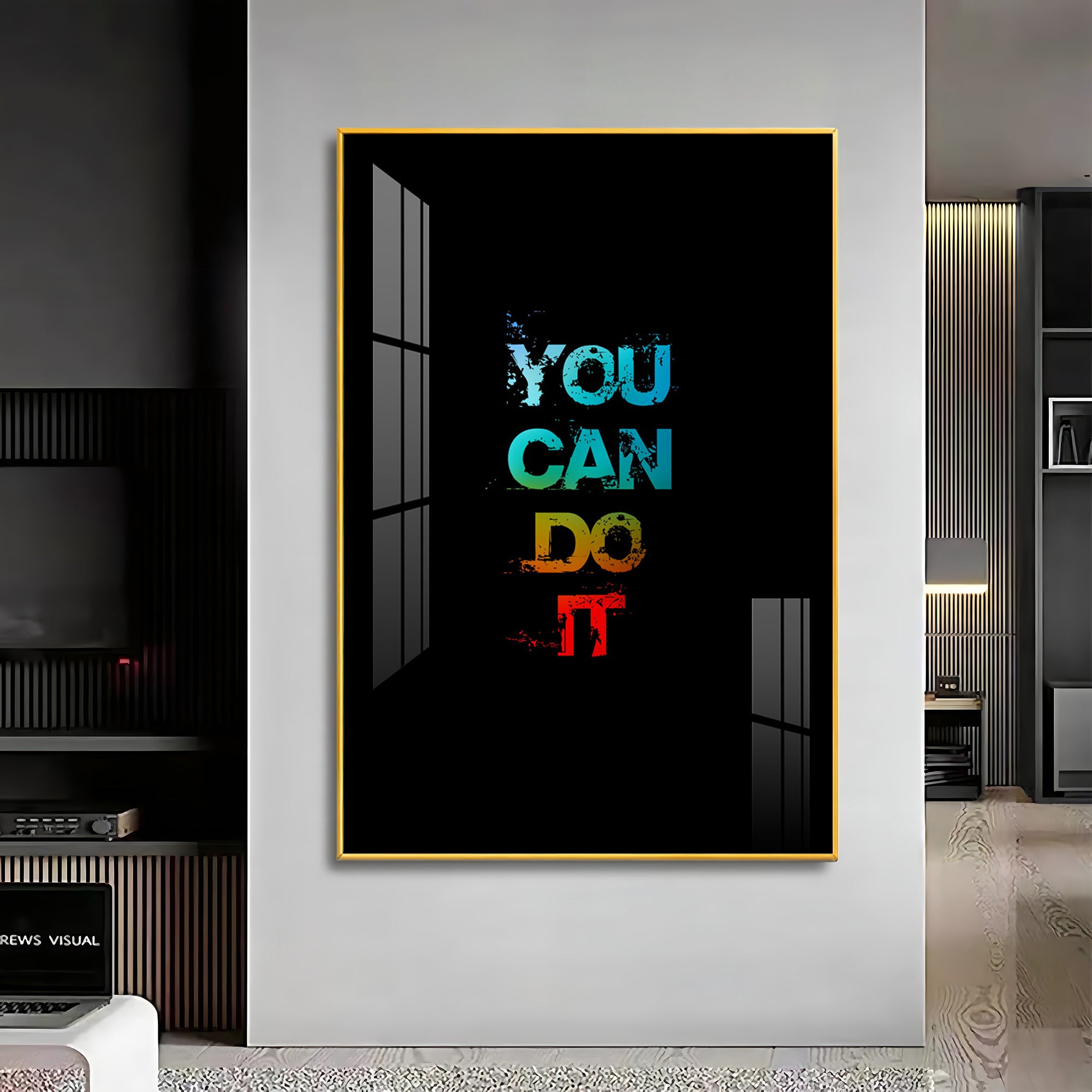 Self Motivation Glass Finish Vertical Wall Art