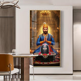 Chhatrapati Sambhaji Maharaj Glass Finish Vertical Wall Art