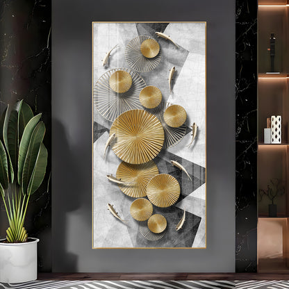 Opulent Whispers Glass Finish Vertical Wall Art