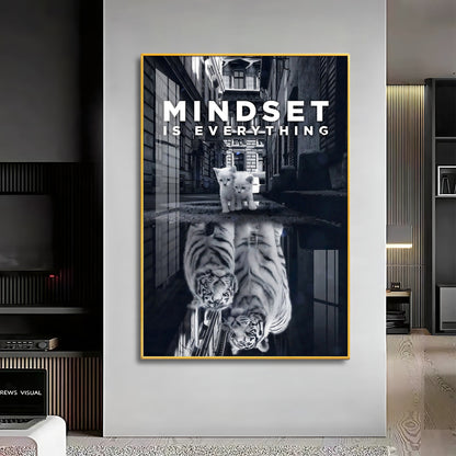 The Mindset Revolution Glass Finish Vertical Wall Art