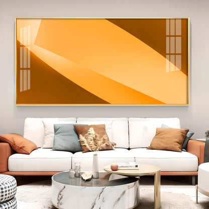 Orange Color Multi Shade Glass Finish Horizontal Wall Art