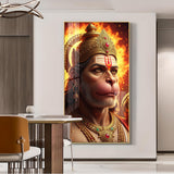 Ram Bhakt Hanuman Ji Glass Finish Vertical Wall Art