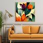 Abstract Bliss Flower Glass Finish Square Wall Art