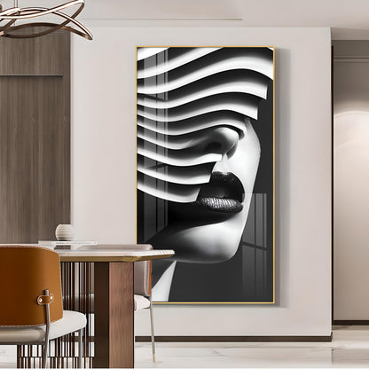 Facade of Harmony Glass Finish Vertical Wall Art