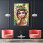 Lord Baby Krishna Glass Finish Vertical Wall Art