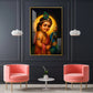 Baby Lord Muruga Glass Finish Vertical Wall Art